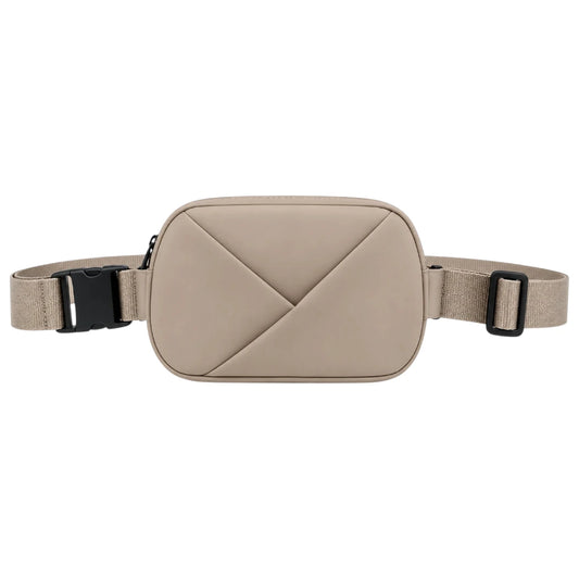 Zlaits Beige Origami Panel Adjustable Everyday Waist Belt Bag