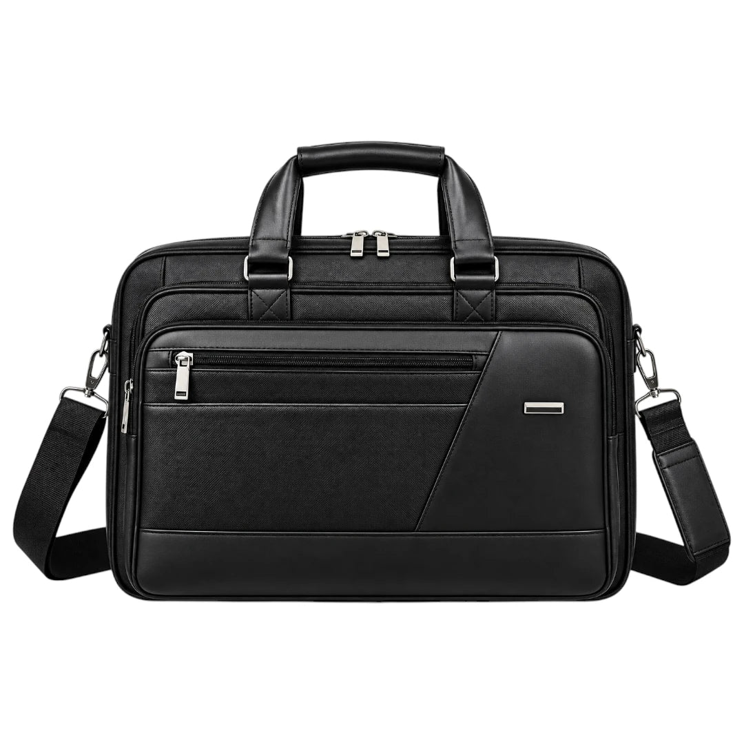Zlaits Black Textured Professional Multi Compartment Office Carry Bag