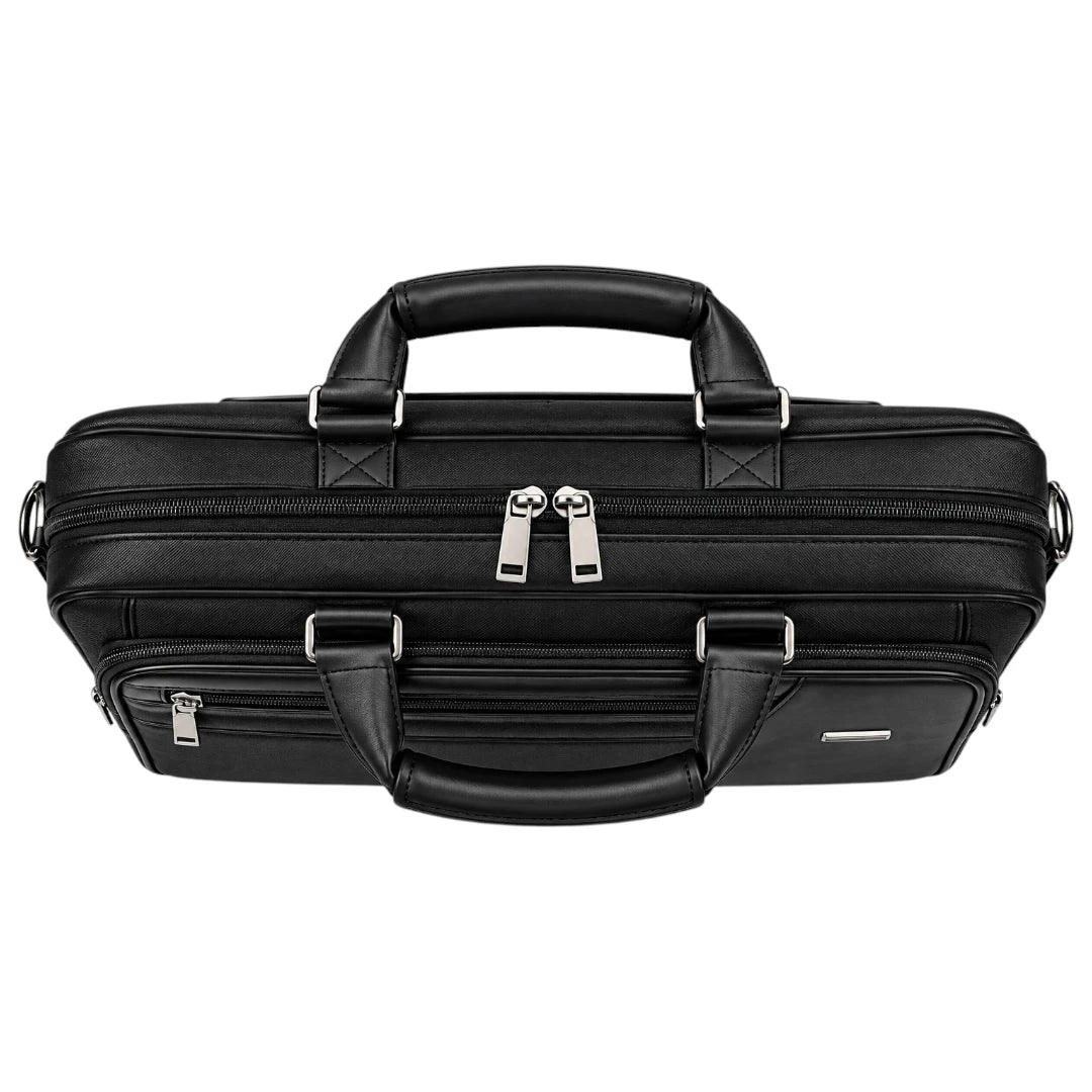 Zlaits Black Textured Professional Multi Compartment Office Carry Bag