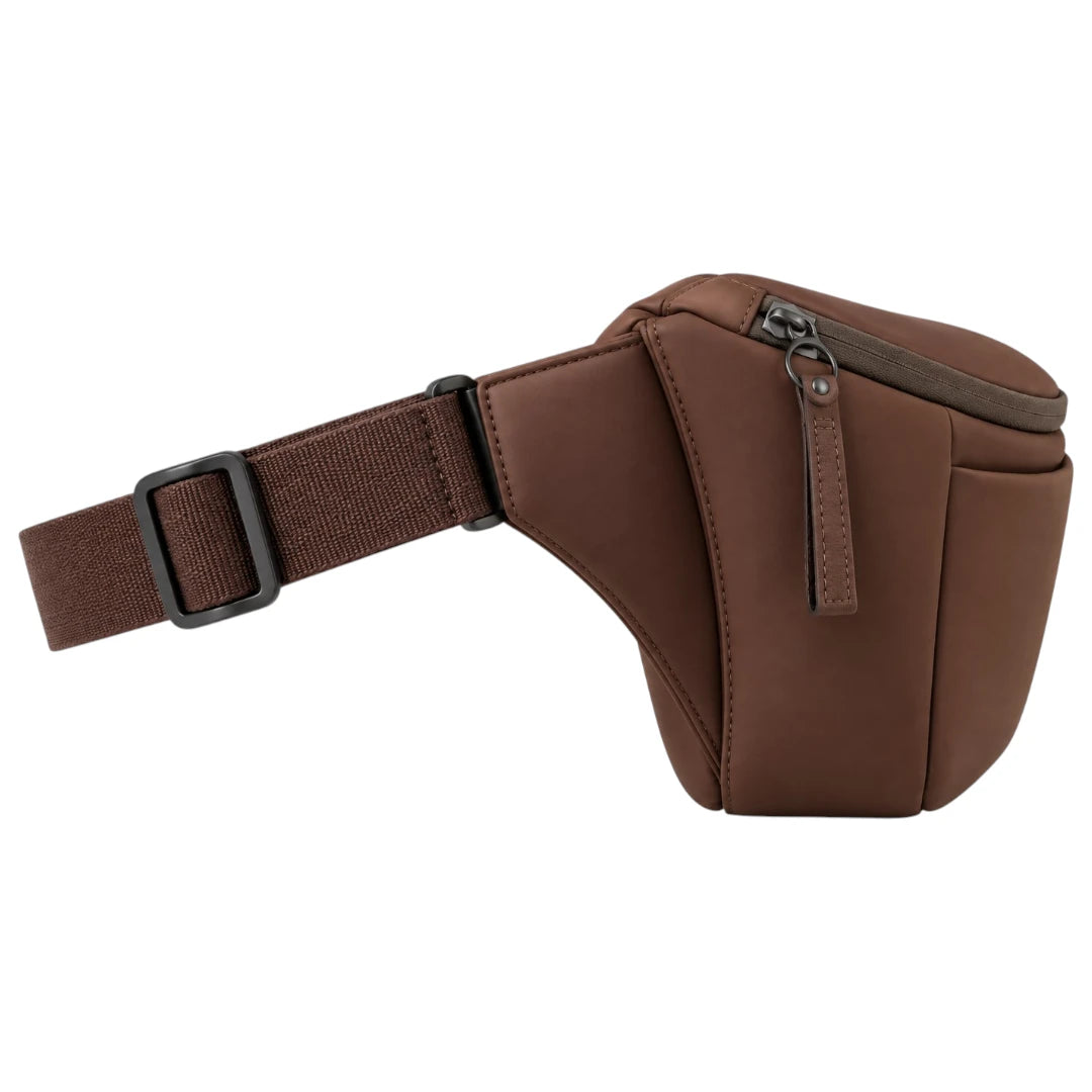 Zlaits Chocolate Brown Adjustable Everyday Zip Waist Belt Bag